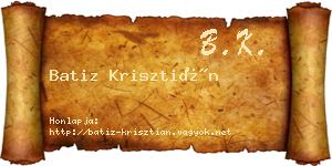 Batiz Krisztián névjegykártya